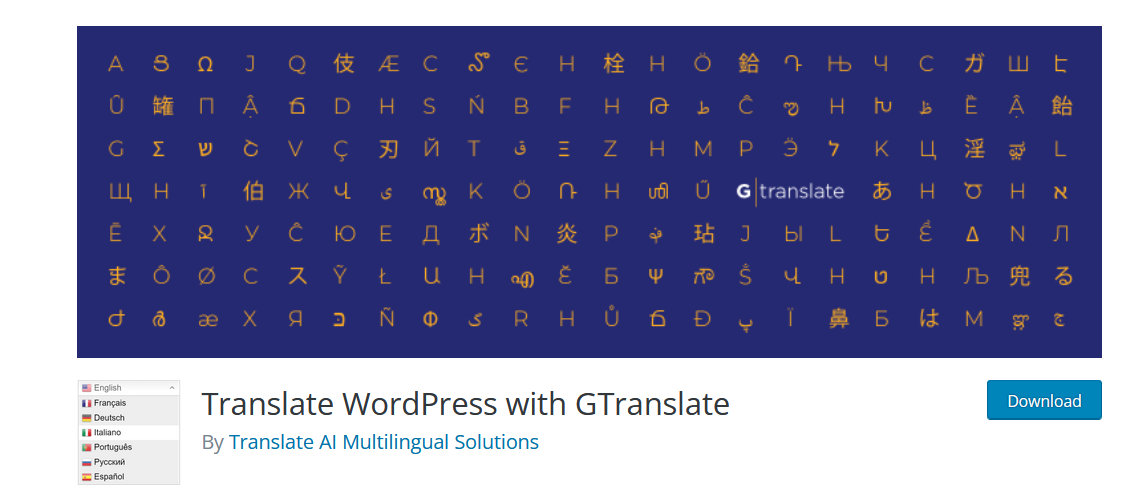gtranslate wordpress插件
