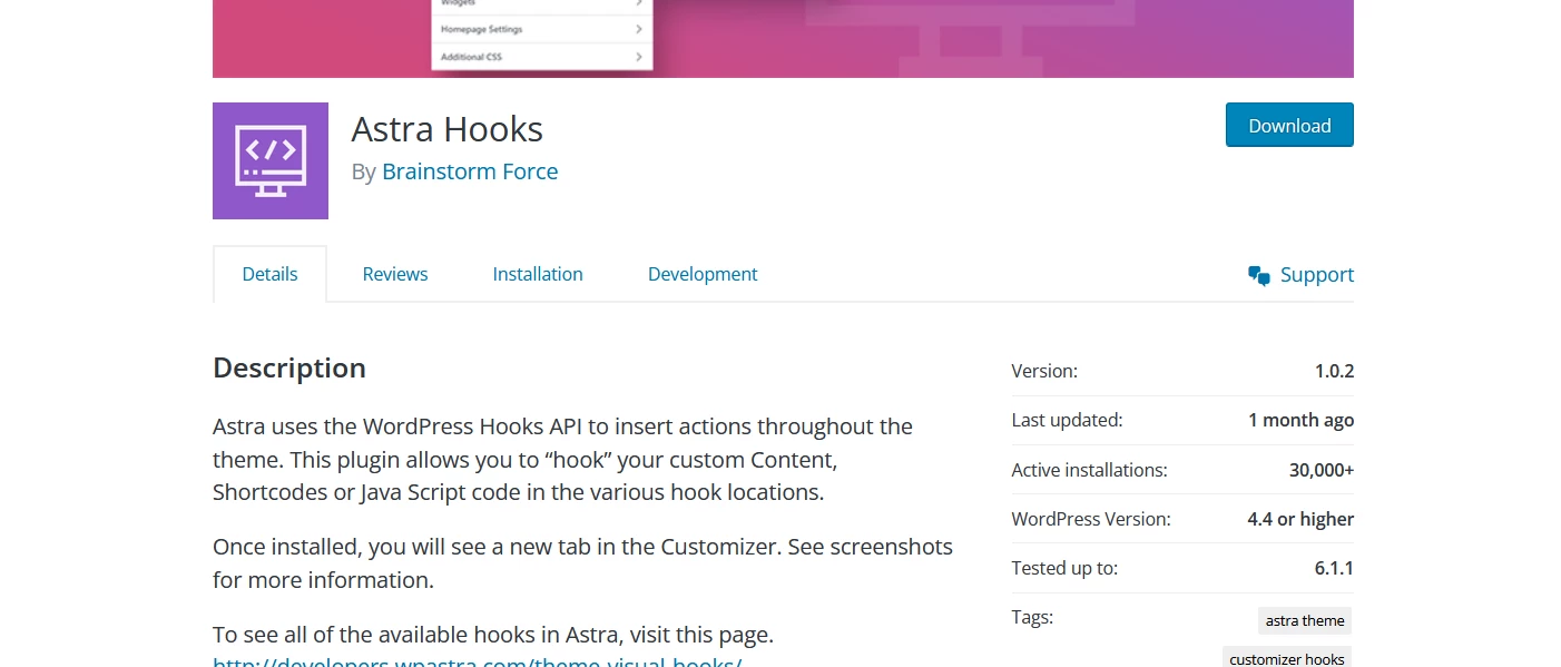 外贸网站SAstra主题 Hook