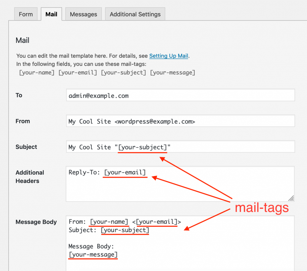 Contact Form 7邮件转发配置