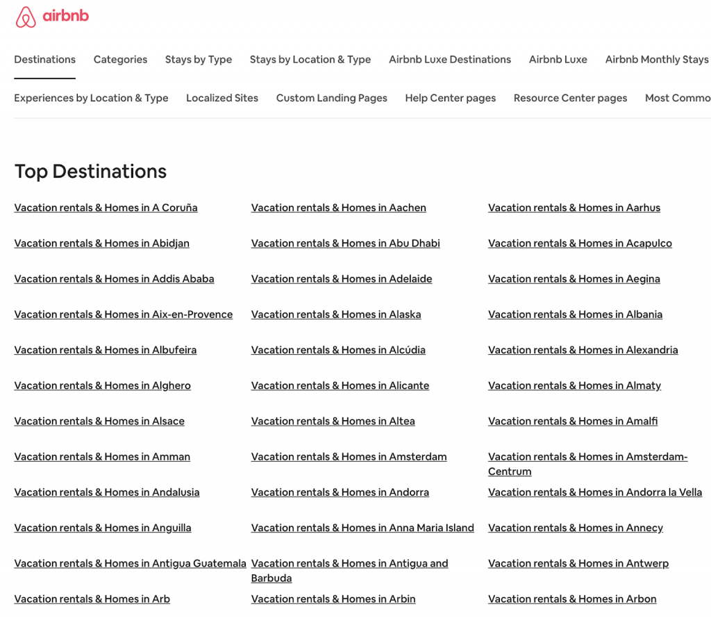 Airbnb 的 HTML 站点地图 (11)