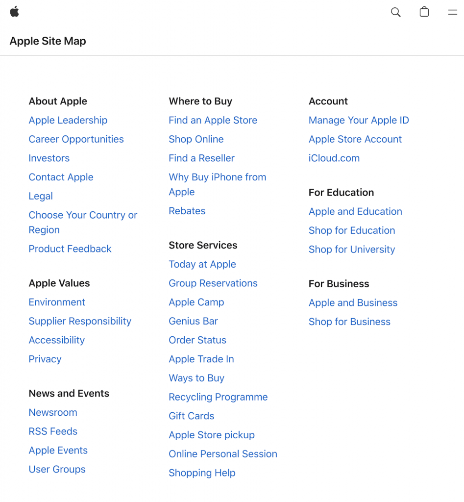 Apple 的 HTML 站点地图 (13)