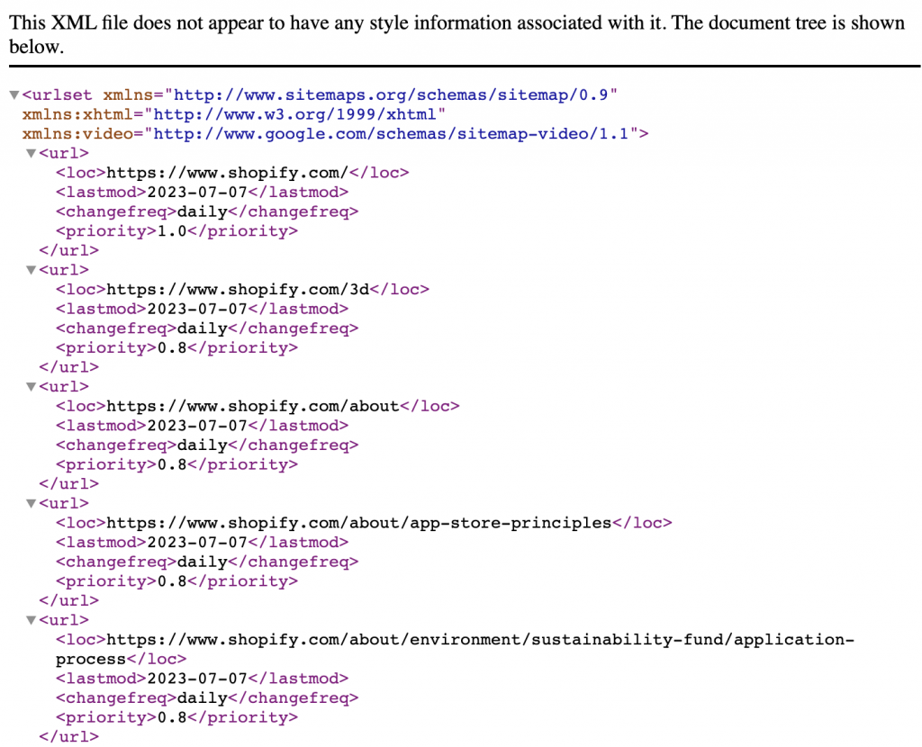 Shopify 的 XML 站点地图 (8)