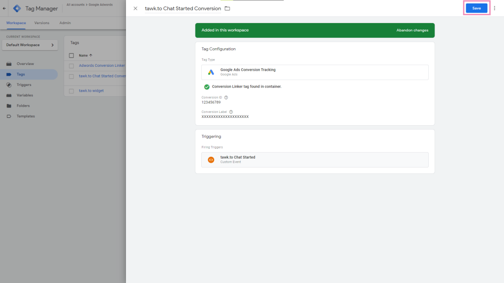 在GTM中设置Google AdWords转化跟踪 10