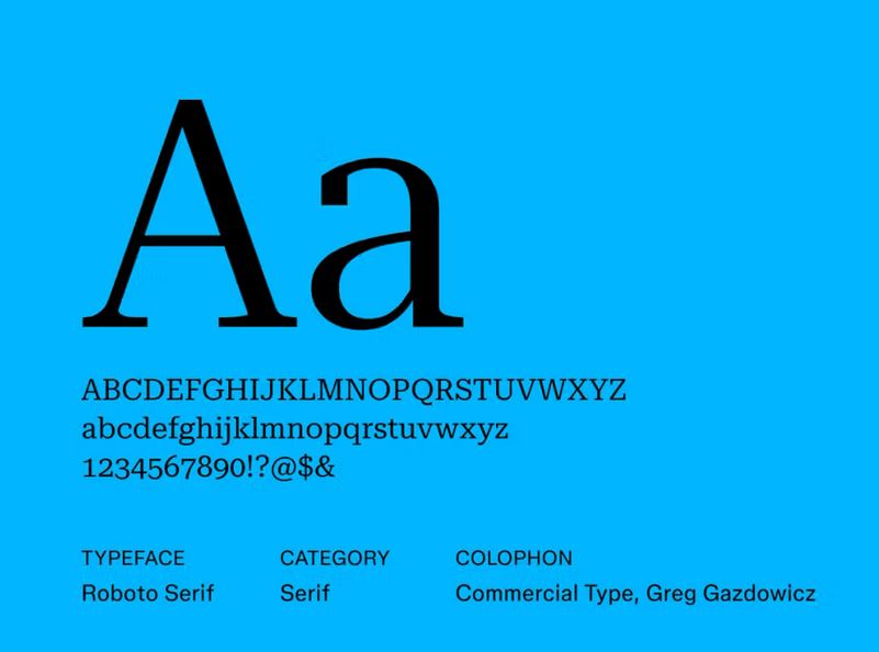 字体 20：Roboto Serif 21