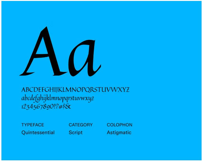 字体 5：Quintessential 6