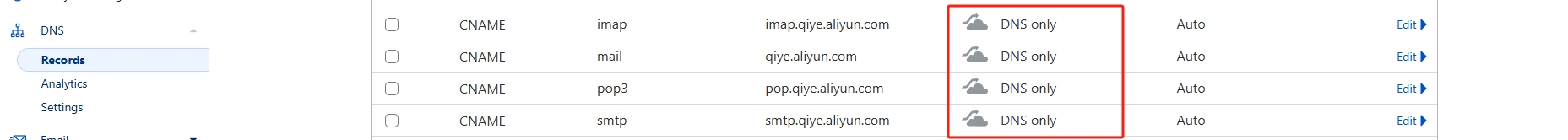 Cloudflare的代理功能关闭